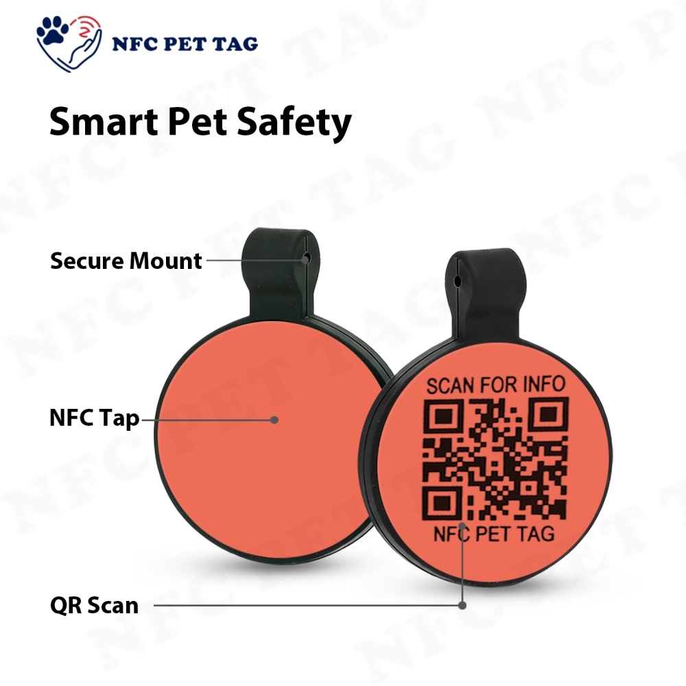 Lightweight Barcode Slicone Pet Tag NFC Pet Name Tag