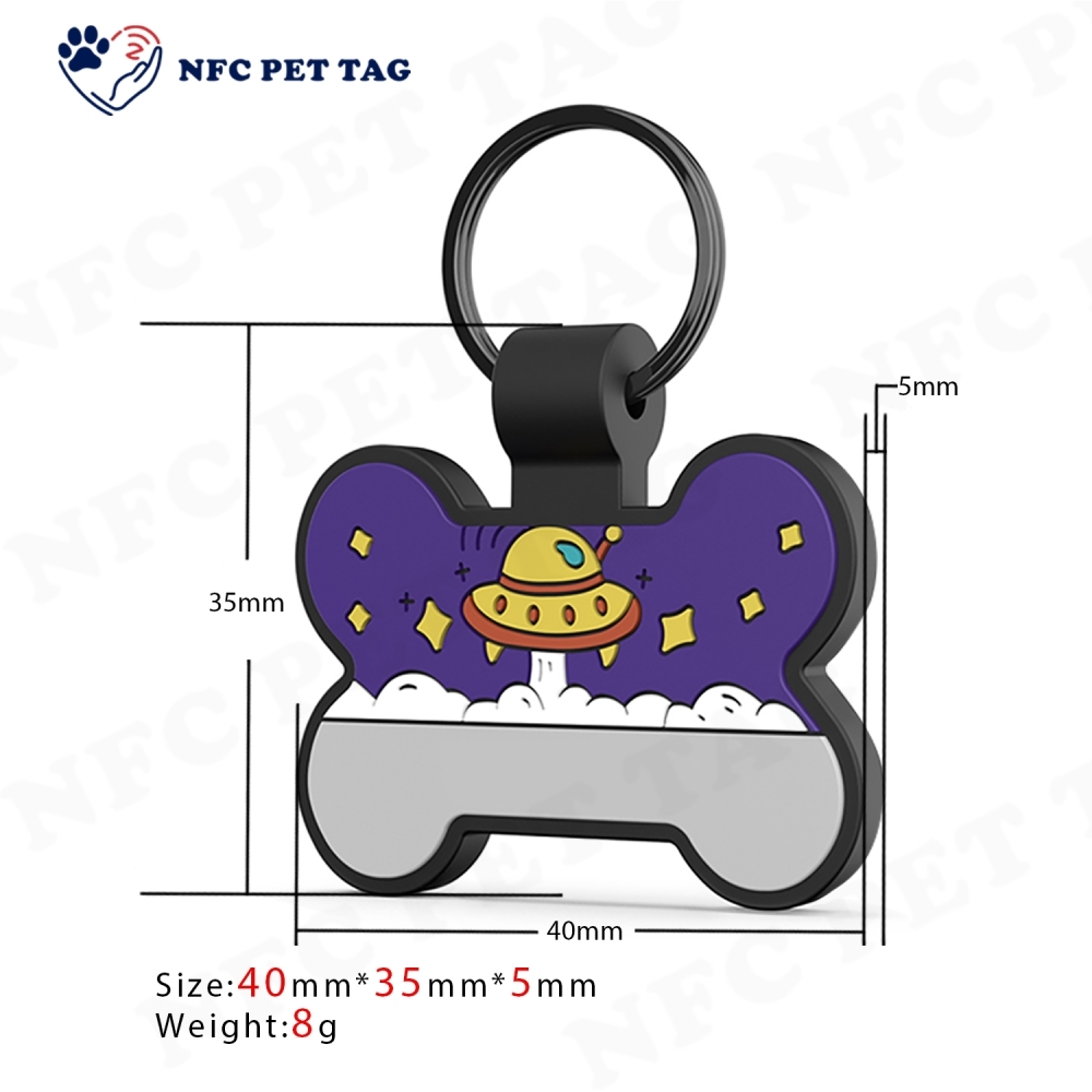 Durable Comfort-Focused Matte Silicone NFC QR RFID Pet Tag