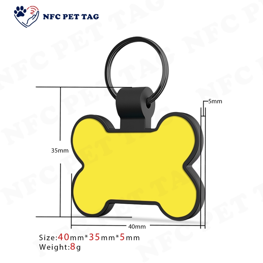 Personalized Editable NFC Cute Cartoon QR Code silicone pet tag