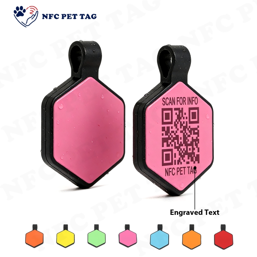 Anti-Lost Waterproof Silicone NFC Pet Tag Custom Design Logo Engraved Dog ID Tag
