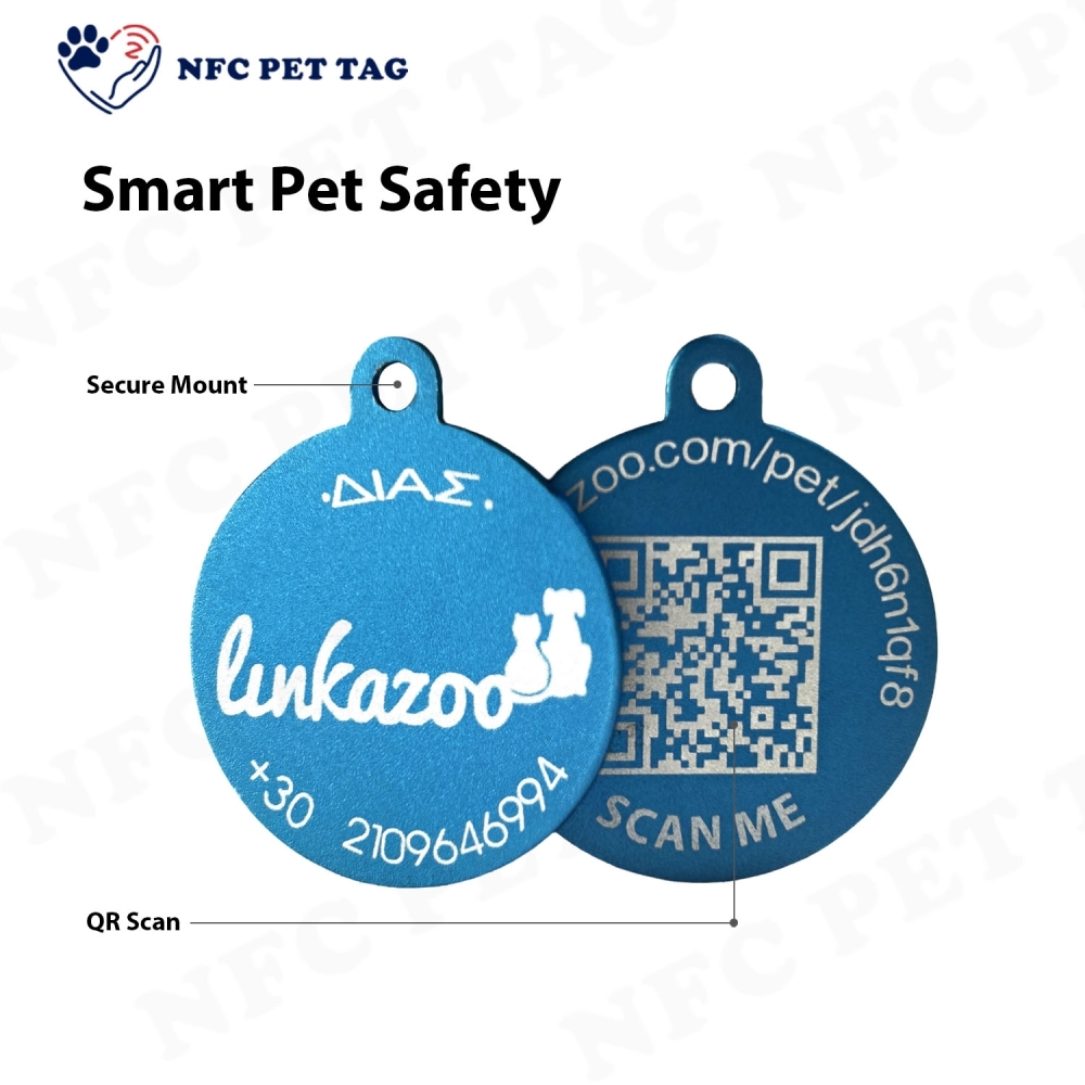 Wholesale Chemical-Resistant Metal Pet Tag Waterproof QR-Coded Pet ID Tag 