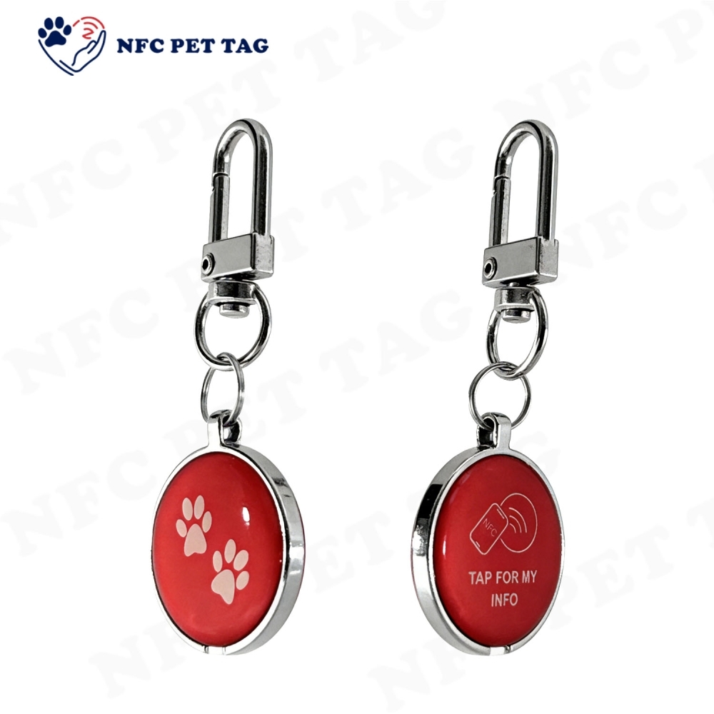 Pet Emergency Medical Alert RFID Safety Tag with Anti-Fade Engraving Durable Epoxy Pet ID Tag
