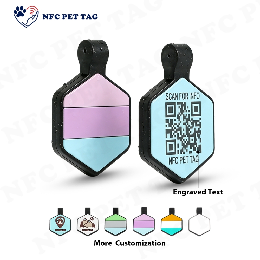 Personalized NFC Pet ID Tags with High Quality Silicone Dog Name Tag