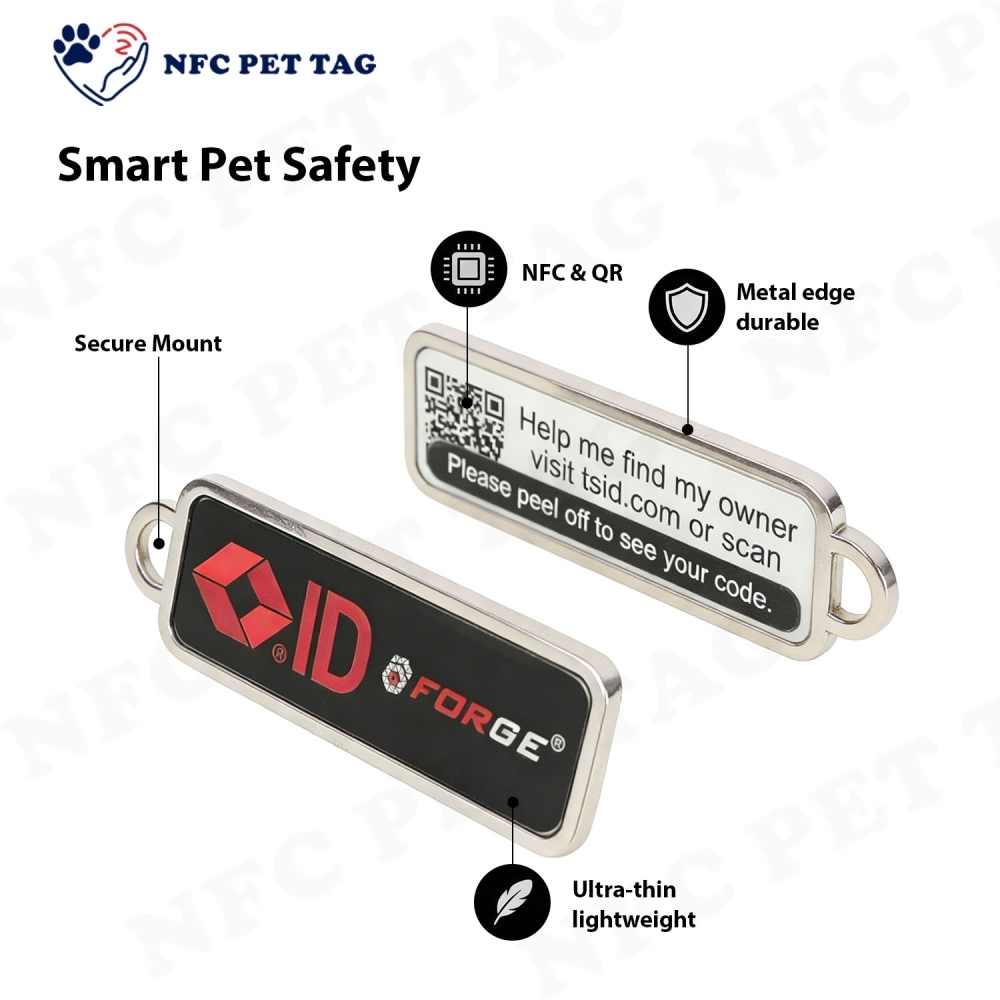 Bulk Custom Shape & Color NFC QR Metal Pet Boutique Identification Tag
