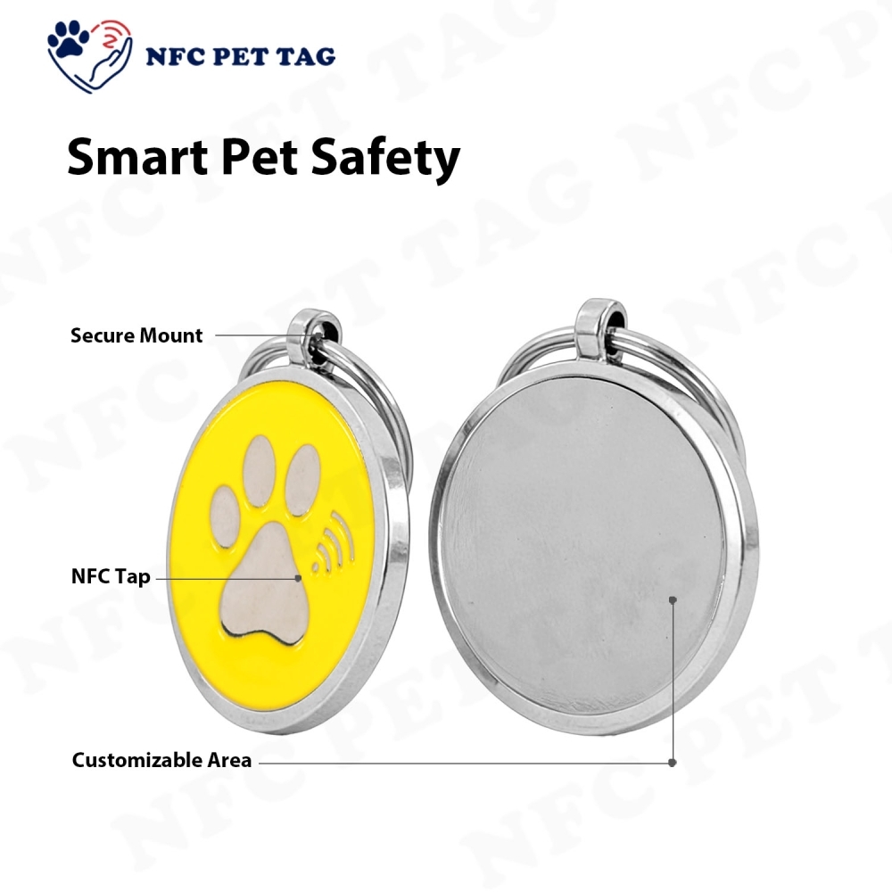 Outdoor Hiking Dog Leash Tag & Cat Harness Tag with Remote Update NFC Pet Tag