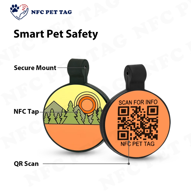 Customizable Silicone ID Tag with QR code NFC Pet Tracking